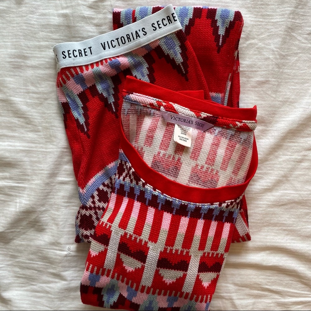 VICTORIAS SECRET matching holiday thermal pj set